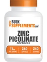 BulkSupplements.com Zinc Picolinate Softgels - Zinc 11mg, pour le soutien immunitaire, sans gluten - 1 Softgel par portion, 240 Compte (paquet de 1)