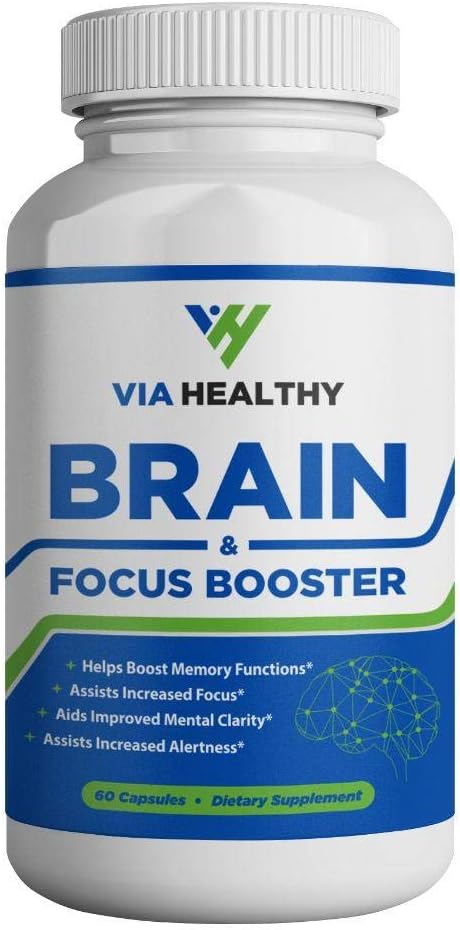 Brain & Focus Booster par Via Healthy - Améliorer la concentration, améliorer la mémoire et la clarté, l'amélioration mentale, l'extrait de gingembre