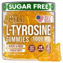 Joyli L Gommies Tyrosine 1000MG - Supplément L-Tyrosine pour les enfants et les adultes - Gummies Calm & Focus pour le cerveau, la mémoire, l'humeur et l'énergie - 500mg L- Poudre Tyrosine par Gummy - Vegan, sans gluten