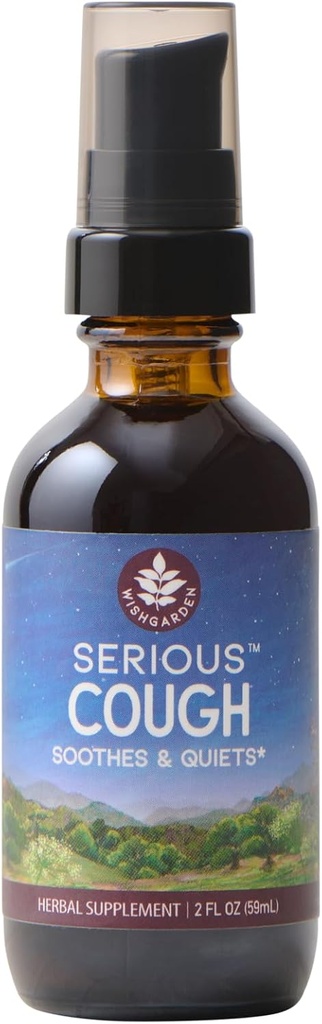 WishGarden Herbs - Complément suppresseur de la toux, apaise et calme la gorge commune et l'irritation bronchiale (2 pompe à once)