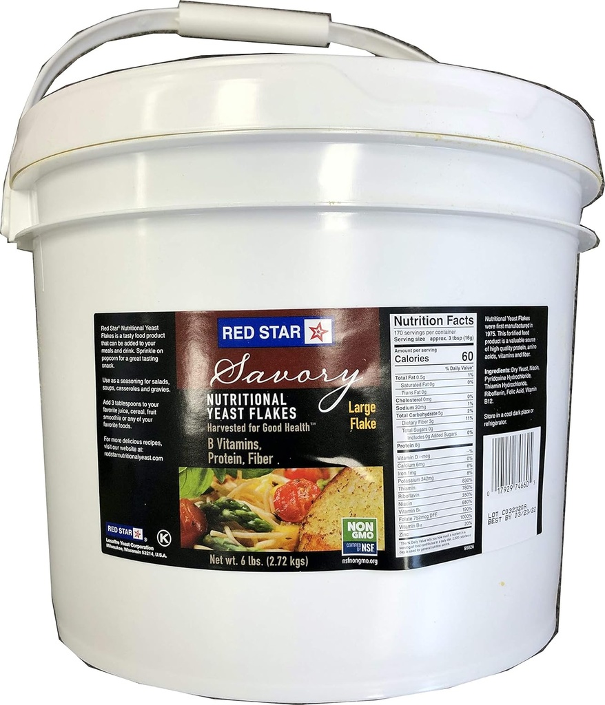 ROUGE ROUGE Nutritionnel Grand flocon de levure, 6 livres