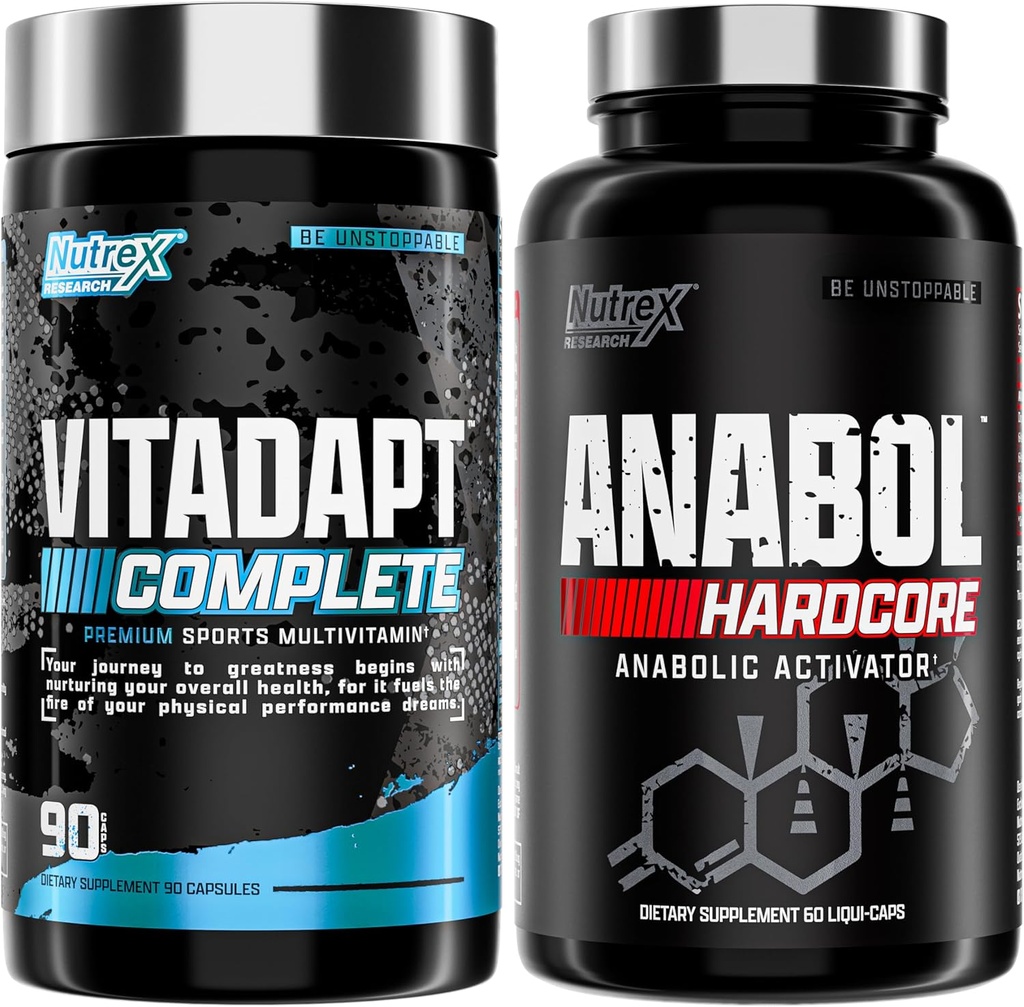 Recherche Nutrex Anabol Hardcore & Vitadapt Multivitamine sportive complète avec KSM-66 Ashwagandha