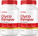 NutraRize (Pack of 2 Glyco Renew Pills, Toutes les formules de soutien du sang naturel, Supplément de force maximale pour maintenir des niveaux stables, Votre voyage vers la santé, Avis officiels (120 capsules)