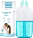 Nasal Irrigation System with 30 Saline Packets – Dual Speed and Auto Waste Collection – Portable and Travel-Friendly Nasal Irrigator – Nasal Cleaner for Sinus Relief Nasal Rinse Machine