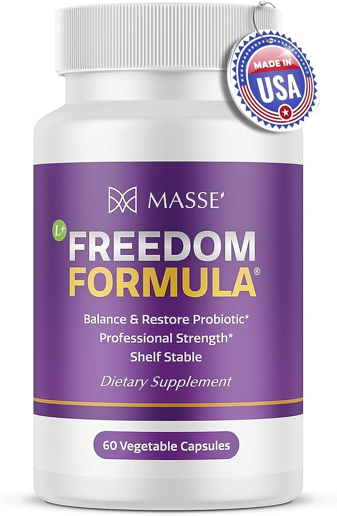 Candida Freedom Massey Médicament purifier les pilules de Colon - Artisanat Digestif pour la vie vivante - Complexe probiotique de santé de Gut - 60 Capsules