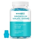 Magnésium Malate Gummies 1000mg, Supplément Magnésium Chewables d'absorption améliorée avec acide Malic pour stimuler l'énergie et la santé musculaire, 60 Nombre