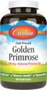 Carlson - Primrose d'or, 1300 mg Huile de Primrose du soir, pression froide, peau saine, santé des femmes et bien-être optimal, 90 softgels