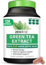Zenwise Health Capsules d'extrait de thé vert pour les hommes et les femmes - Supplément EGCG avec extrait de café vert stimule l'énergie et la mémoire - Immune support pour la peau, le cerveau et la santé du coeur - Vegan - 120 comte