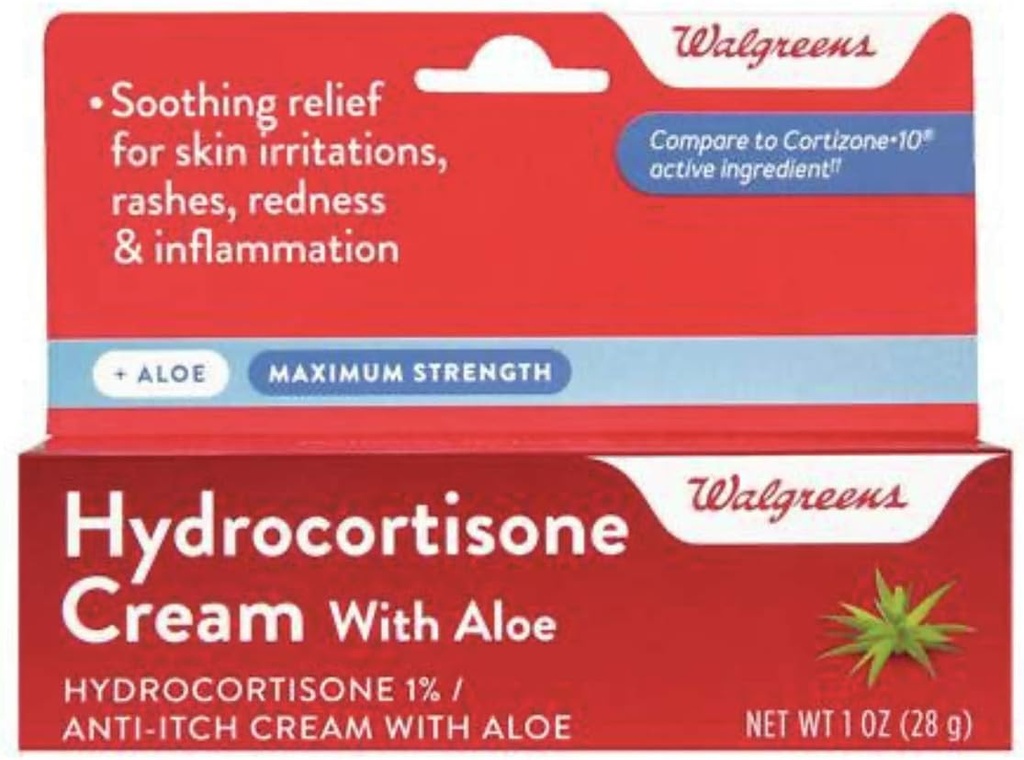 Walgreens Hydrocortisone à la crème d'aloès 1% Maximun Force