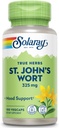 SOLARAY St Johns Wort 325 mg Aérien entier - Supplément de soutien pour la santé et l'humeur - Garantie de remboursement de 60 jours - Non-OGM, végétalien, laboratoire vérifié (100 CT)