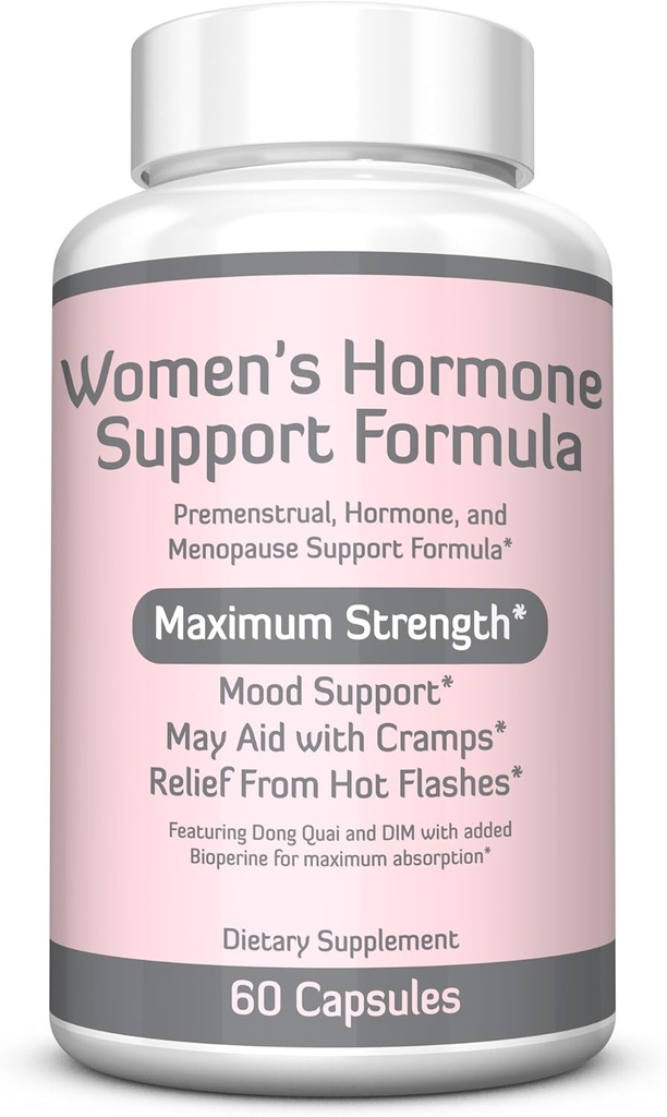 Re+Gen Nutrition Soutien à l'équilibre hormonal des femmes, supplément à la vitamine E, Dong Quai et DIM 200mg avec BioPerine, PMS, Flashs chauds, Swings d'humeur, Soutien à la sueur nocturne, 60 capsules, 2 mois d'approvisionnement