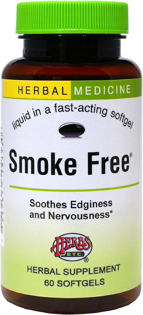 Herbs, Etc. Sans fumée - Soutien tout en arrêtant - Soutien du système respiratoire en santé - Aides contre l'usure et les attitudes désagréables - 60 Softgels (60 portions)