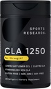 Recherche sportive CLA - 1250mg avec acide linoléique conjugué actif pour les hommes et les femmes.