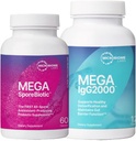 Microbiome Labs MegaSporeBiotique (60 Capsules) + MegaIgG2000 (120 Capsules) Bundle de soutien Gut et Immune - Probiotique à base de spores avec immunoglobuline sans lait concentré