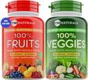 Supplément de fruits et légumes Vitamines pour les hommes et les femmes - Super Fruits et légumes Capsules pour soutenir des niveaux équilibrés de nutrition et d'énergie - Super aliments naturels entiers 90 Compte (paquet de 2)