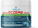 Crème d'eczéma avec farine d'avoine colloïdale biologique, calendule et propolis, onguent naturel de soulagement d'eczéma visage et corps. Démangeaison instantanée, Lotion Dermatite Enfants et adultes. Des irritations cutanées.