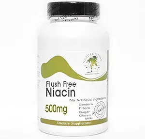 Flush Free Niacin 500mg ~ 90 Capsules - Aucun additif ~ Suppléments de nature