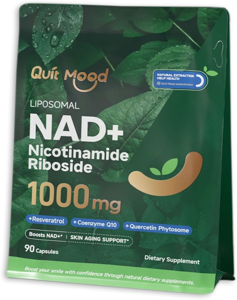 Nicotinamide Riboside Complex – Énergie cellulaire et soutien au vieillissement en santé avec resvératrol, Quercetin Phytosome et CoQ10 - Supplément NMN pour supports de vieillissement de la peau– 90 capsules