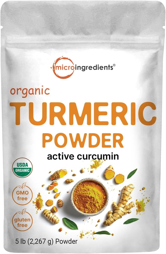 Poudre de curcuma biologique, 5 livres Riche en Curcumin actif.