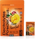 PoudreVitamine Electrolytes Poudre Plus, Keto, Mango Passionfruit, Sans sucre, Sel rose d'Himalaya, 1000mg Potassium, 120mg Calcium, 120mg Magnésium, Non-OGM, Calories Zéro, (16 Packets d'hydratation)