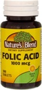 Nature`s Blend Folic Acid 1000mcg Tablets 100 Count (2 Pack)