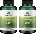 Swanson Thyme Leaf - Supplément à base de plantes appuyant la santé du système respiratoire - Formule naturelle aidant à la santé du système digestif - (120 capsules, 500mg chacune) (2 boîtes)