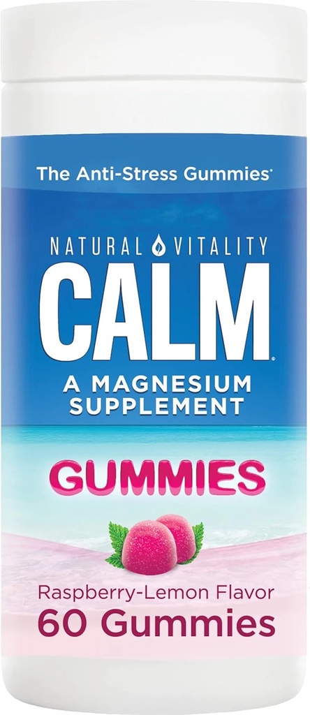 jogi Gummies calmes, supplément de magnésium, parfum de framboise-lemon, gommies agréables, délicieuses: Vitalité naturelle Gummies calmes pour les adultes ont une saveur de framboise-lemon 60 gommies