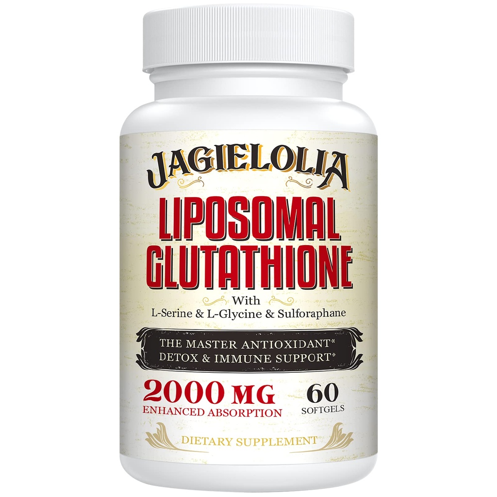 Glutathion liposomique 2000 mg avec L-Sérine, L-Glycine et Sulforaphane – Formulation unique active de L-Glutathion pour améliorer l'absorption - Master Antioxydant, Détoxifiant & Immmune