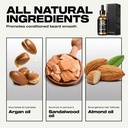 Huile de barbe de la forêt de Waking - Huile de barbe pour les hommes Barbe d'épice avec vitamine E, romarin, huile de moustache de castor pour les hommes noirs, adoucit et renforce l'huile de soin de barbe (Sandalwood, 1oz)