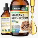 BIO KRAUTER Extrait de champignons de maitake - Supplément liquide de maitake pour le soutien immunitaire - 680 mg par portion - Vegan, alcool et sucre gouttes sans 4 Fl.Oz.
