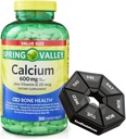 Printemps - Valley Calcium 600 mg + Vitamine D 20 mcg - 500 Compte avec la pilule hebdomadaire Organisateur GoodDealsHouse - Comprimés de supplément alimentaire os santé
