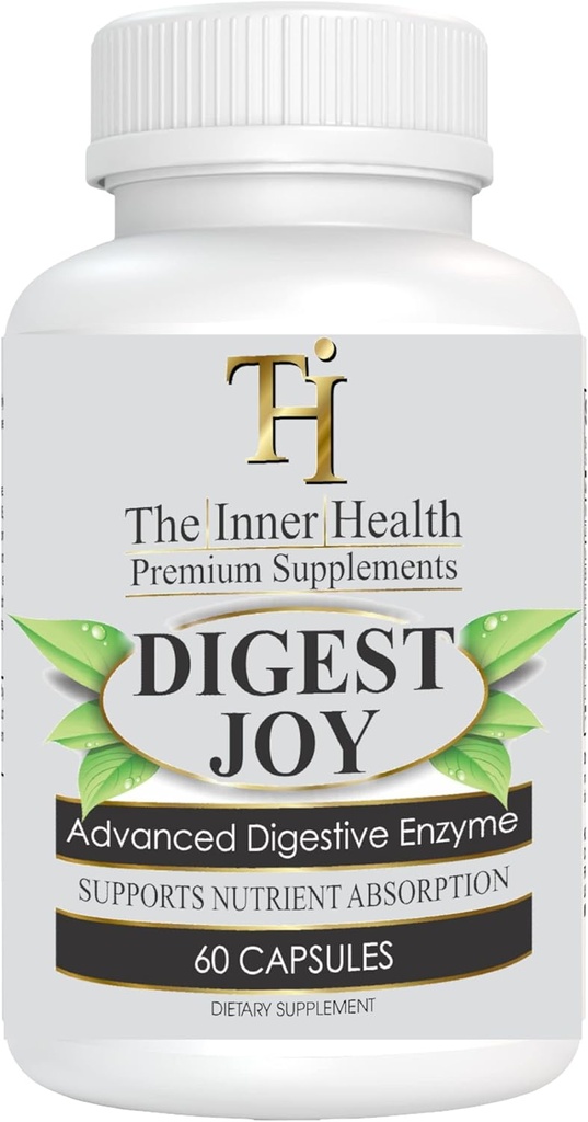 Digest Joy - Mélange enzymatique avancé pour un support optimal de digestion - Amylase, Lipase, Bromelain, Protease,Lactase et autres enzymes(60 capsules végétales)
