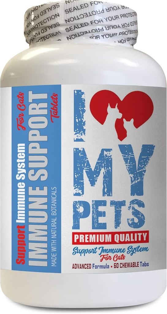 I LOVE MY PETS LLC Supplément pour chats plus âgés - CAT Immune Support - Booster - Supplément santé - Soutien du foie pour chats - 60 Treats (1 bouteille)