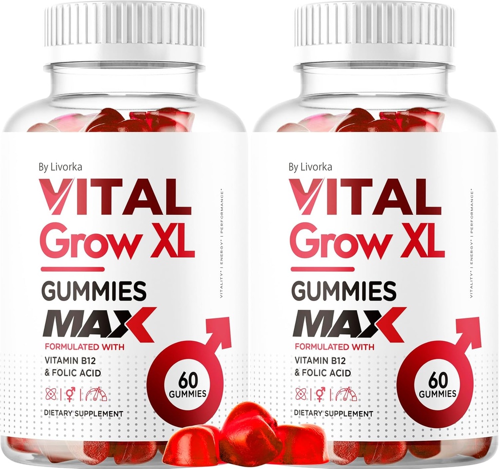 (2 Pack) Vital Grow XL Gommies Homme - Gommies de performance masculine 1050MG Vital GrowXL Blend, Vital Gommy Gommy Advanced Gomitas Formula, 120 Gommies pendant 2 mois
