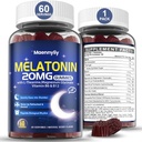 Mélatonine 20mg Gommies pour adultes - Sans sucre Gommies sans mélatonine Force supplémentaire avec L-Theanine, Magnésium, Ashwagandha, Turmeric, D3 & Zinc - Non-Habit Former