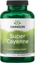 Swanson Super Cayenne - Supplément à base de plantes favorisant la santé cardiaque, la circulation et le flux sanguin - Formule naturelle avec Rhizome, Hawthorne Berry et Lecithine - (250 capsules de Veggie)