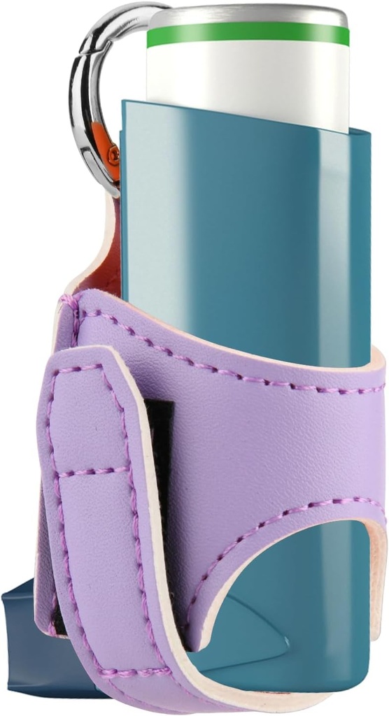 Beautyflier Asthma Inhaler Holder PU Leather Travel Handy Holder for Adults and Kids, Inhaler Not Included