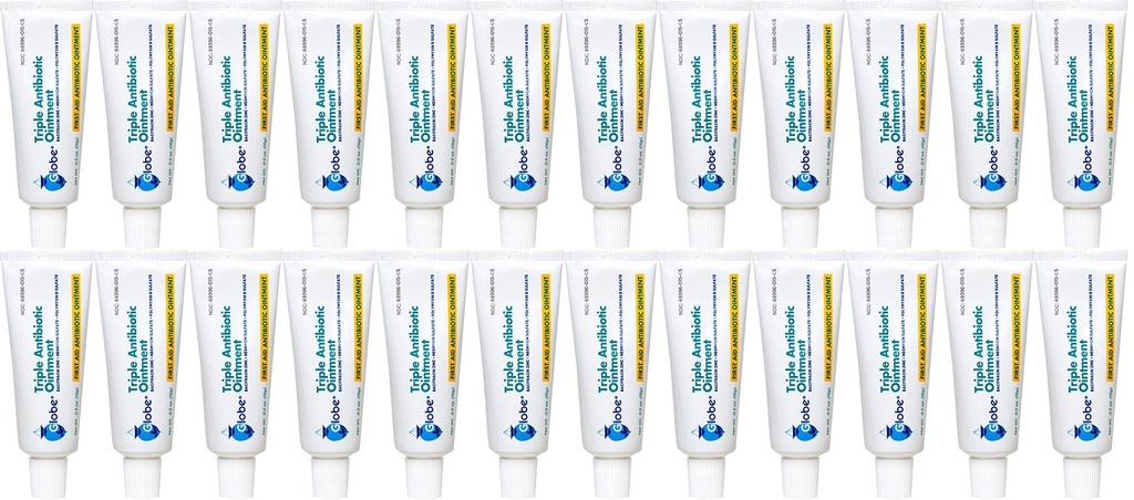 Onguent antibiotique triple Globe, 0.5 oz (24-Pack) Onguent antibiotique de premiers soins, protection contre les infections 24 heures sur 24, traitement des blessures pour les petites éraflures, brûlures et coupures