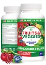 Lunakai USA Superfood Fruits & Veggies Supplément - All-in-One avec 4 Mélanges & Capsules Parfumées, Capsules Super Veggie 180ct pour Adultes