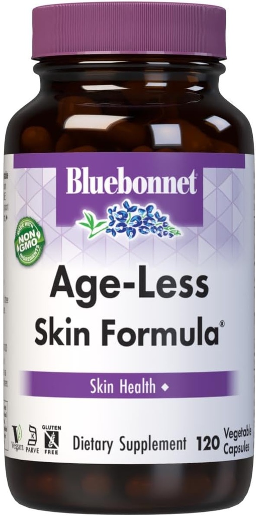 BlueBonnet Age-Less Skin Formula Capsules, Blanc, Légume, 120 Compte