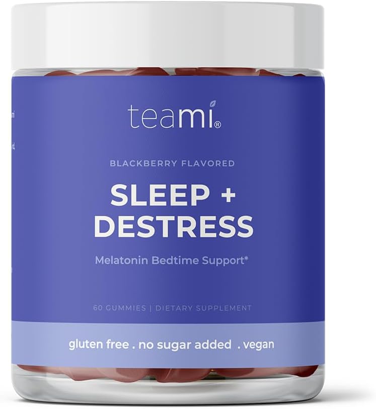 Teami Sleep + Destress, Melatonin Bedtime Support Gummy Vitamin