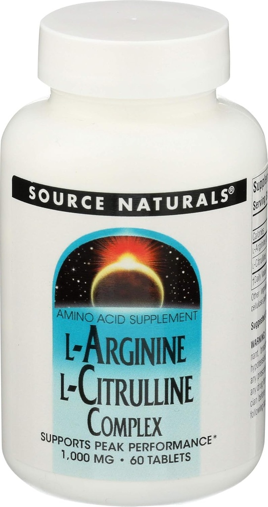 L Arginine L Citrulline Complex Source Naturals, Inc. 60 onglets