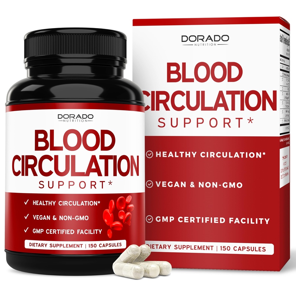 Suppléments de circulation sanguine avec Diosmin et plus (150 capsules) Suppléments de flux sanguin pour les hommes et les femmes - Veines d'araignée et de varices pour le soutien des jambes - Vegan & Non OGM - 3ème partie testée - USA Made