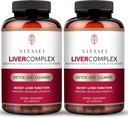 VITASEI Liver Cleanse Detox & Repair, Complexe du foie W/Milk Thistle Extract, Garcinia, Curcumin C3, Soutien complément alimentaire à base de plantes, Formule de détox pour les femmes et les hommes, 60 Capsule (paquet de 2)