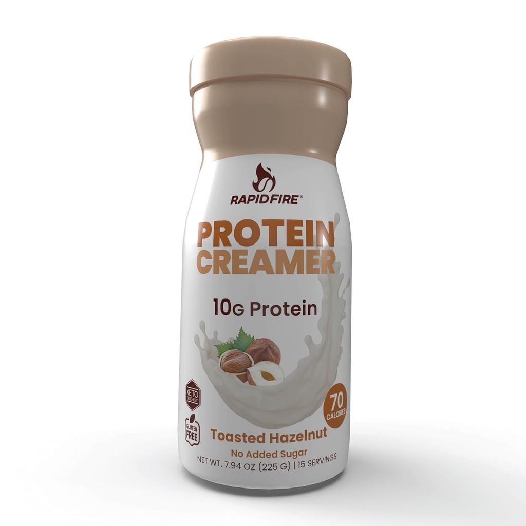 Protein Creamer, Hazelnut Flavor, Keto Friendly, 10g de protéines avec des vitamines et des minéraux, 15 portions, peut stimuler le métabolisme et augmenter l'énergie, Multi, 7.94 Ounce