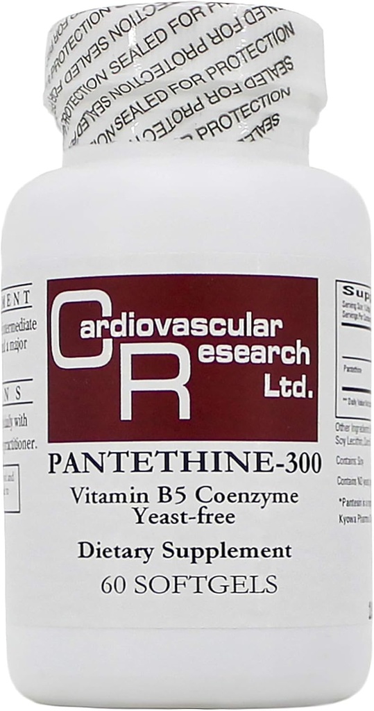 Pantethine 300mg (Pantésine) 60 Softgels - 2 Pack - Formules écologiques/Recherche cardiovasculaire