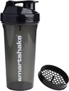 Bouteille de shaker de protéines Smartshake (GLOSSY, noir)