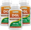 Meilleurs produits naturels DGL Chewable 380 mg 180 Comprimés (180 Nombre (paquet de 3))