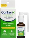 Vaporisateur de la bouche Canker-X, soulagement de la douleur orale des plaies de la bouche Canker, brûlures et plus, pas de brûlure et de numération, traitement sans benzocaine et sans alcool Ulcer bouche, spray ciblé Buse, 0,51 Fl. Oz.