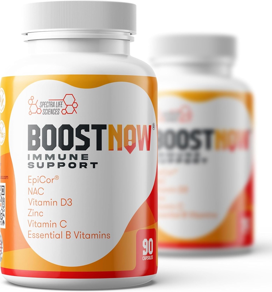 BoostNow Capsules de soutien immunitaire 14-en-1 - Enhanced with Vitamine C, D-3, Zinc, EpiCor, Elderberry & More - 90 Compte